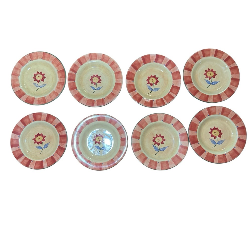 Pfaltzgraff Napoli 9" Plate Set Of 8 Flower Lunch Dessert